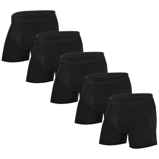 COOPLUS Men's Underwear Briefs Boxer Short Cotton Stretch Soft Underwear Trunks (5 Pieces)