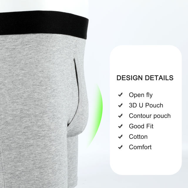 COOPLUS Men's Underwear Briefs Boxer Short Cotton Stretch Soft Underwear Trunks (5 Pieces)