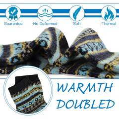 COOPLUS Mens Wool Crew Socks Warm Knit Vintage Socks for Men Thermal Thick Socks 5 Pairs