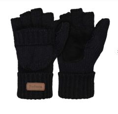 COOPLUS Winter Mittens Fingerless Gloves Wool Knitted Warm Gloves Convertible Gloves Men and Women