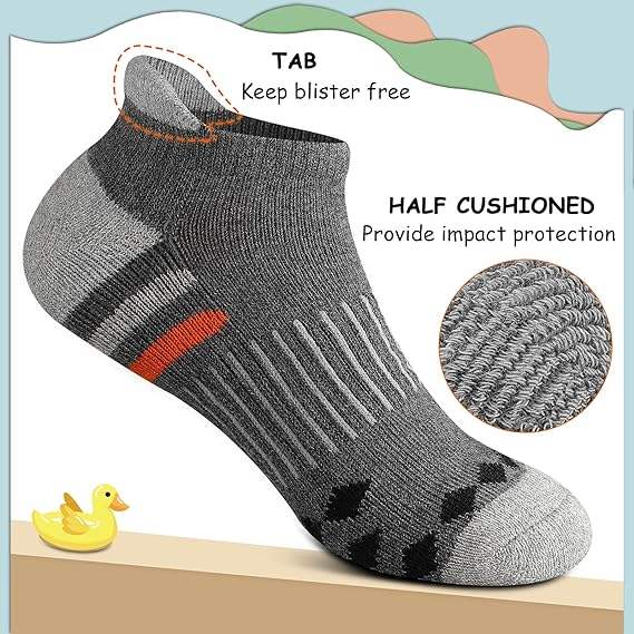 COOPLUS Kids Socks Low Cut Ankle Socks Short Athletic Socks With Cushioned Sole 10 Pairs