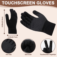 COOPLUS Mens Winter Warm Knit Beanie Hat Touchscreen Gloves Neck Scarf Set Best Gifts for Men