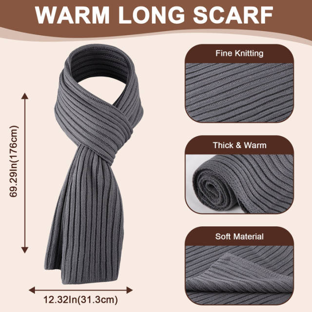 COOPLUS Mens Winter Warm Knit Beanie Hat Touchscreen Gloves Neck Scarf Set Best Gifts for Men