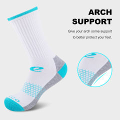 COOPLUS Womens Athletic Cushioned Crew Socks Soft Breathable Moisture-wicking Socks For Women 6 Pairs