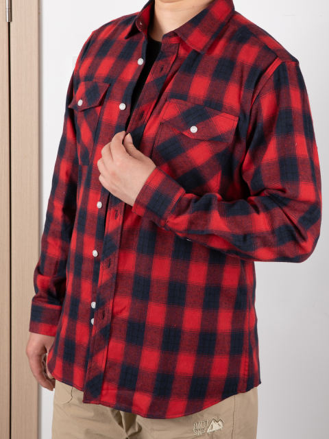 COOPLUS Mens Long Sleeves Shirts Timeless Checkered Pattern with Buttons Two Pockets Casual Dress Shirts