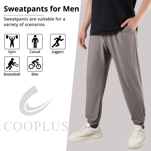 COOPLUS Mens Athletic Sweatpants with Pockets Joggers Men Pants for Workout Jogging Running