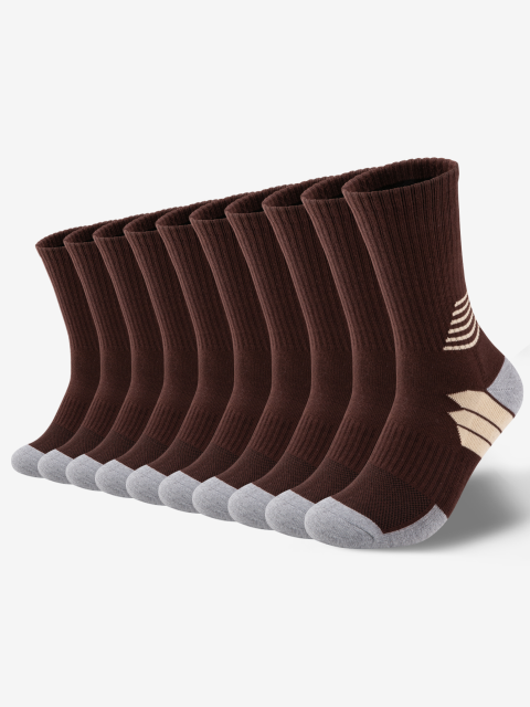 COOPLUS Mens Hiking Socks Crew Outdoor Socks 5 Pairs Moisture Wicking Cushioned Athletic Boot Socks