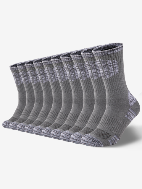 COOPLUS Mens Hiking Socks Crew Outdoor Socks 5 Pairs Moisture Wicking Cushioned Athletic Boot Socks
