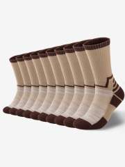 COOPLUS Mens Hiking Socks Crew Outdoor Socks 5 Pairs Moisture Wicking Cushioned Athletic Boot Socks