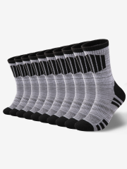 COOPLUS Mens Hiking Socks Crew Outdoor Socks 5 Pairs Moisture Wicking Cushioned Athletic Boot Socks