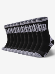 COOPLUS Mens Hiking Socks Crew Outdoor Socks 5 Pairs Moisture Wicking Cushioned Athletic Boot Socks