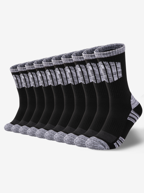 COOPLUS Mens Hiking Socks Crew Outdoor Socks 5 Pairs Moisture Wicking Cushioned Athletic Boot Socks