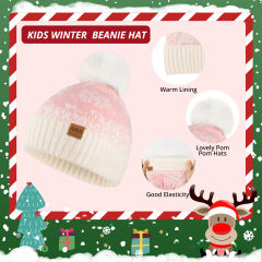 COOPLUS Christmas Hat Scarf Gloves Set for Kids Winter Soft Hat and Neck Warmer Gloves Set