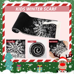 COOPLUS Christmas Hat Scarf Gloves Set for Kids Winter Soft Hat and Neck Warmer Gloves Set