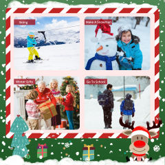 COOPLUS Christmas Hat Scarf Gloves Set for Kids Winter Soft Hat and Neck Warmer Gloves Set