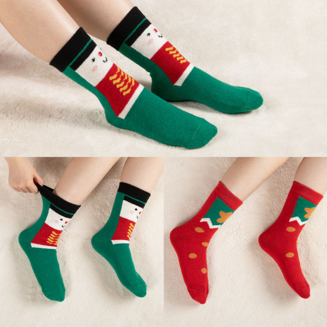 COOPLUS Christmas Socks Winter Crew Socks for Women & Men Novelty Christmas Gift Socks 5 Pairs