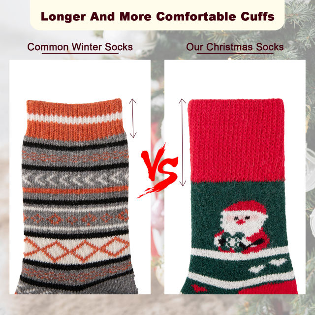 COOPLUS Womens Fuzzy Socks Christmas Socks for Women Winter Thick Thermal Socks Size 9-11 Crew Socks 4 Pairs