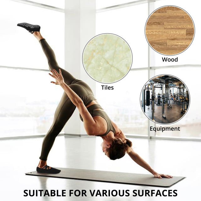 COOPLUS Non Slip Pilates Socks With Grips Straps For Women Yoga Barefoot Workout,Dance,Ballet,Hospital Socks