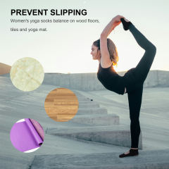 COOPLUS Womens Non Slip Athletic Socks With Grips Barefoot Workout Pilates Ballet Socks For Women 4 Pairs