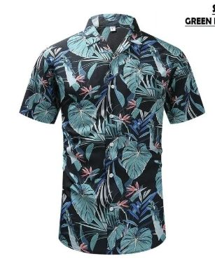 COOPLUS Hawaiian Shirt for Men, Summer Beach Short Sleeve Button Down Shirts, Printed Mens Shirts