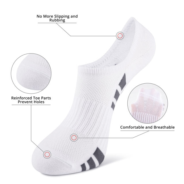 Cooplus 12 Pairs Mens Cotton No Show Socks Mens Lightweight Short Non Slip Invisible Socks