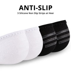 Cooplus 12 Pairs Mens Cotton No Show Socks Mens Lightweight Short Non Slip Invisible Socks