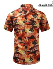 COOPLUS Hawaiian Shirt for Men, Summer Beach Short Sleeve Button Down Shirts, Printed Mens Shirts