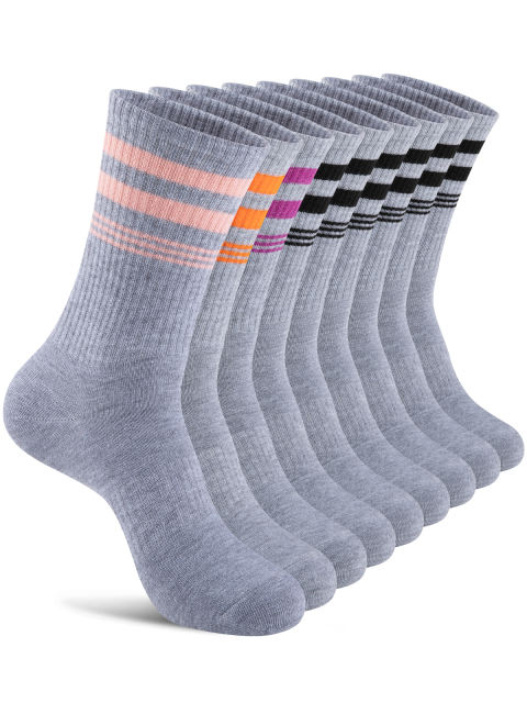 COOPLUS 9 Pairs Womens Lightweight Crew Socks Athletic Moisture Wicking Socks for Women