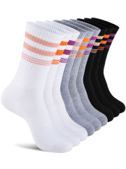 COOPLUS 9 Pairs Womens Lightweight Crew Socks Athletic Moisture Wicking Socks for Women