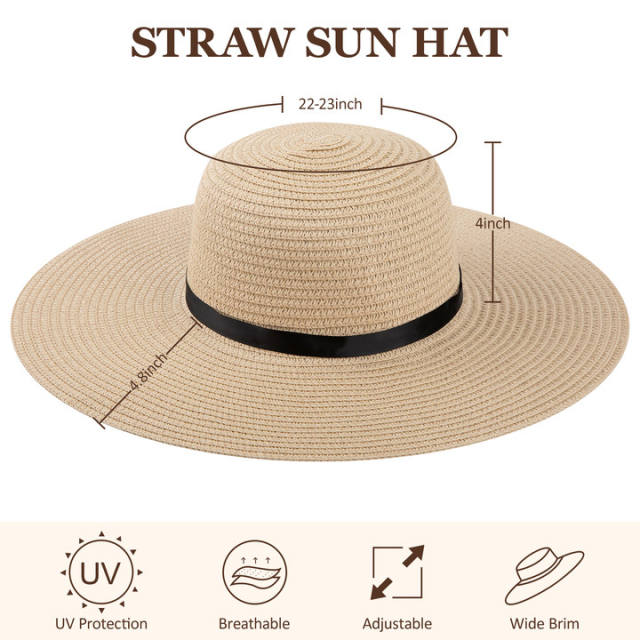 COOPLUS Womens Wide Brim Sun Straw Hat Beach Travel Hat Foldable Packable Floppy Summer Hat for Women