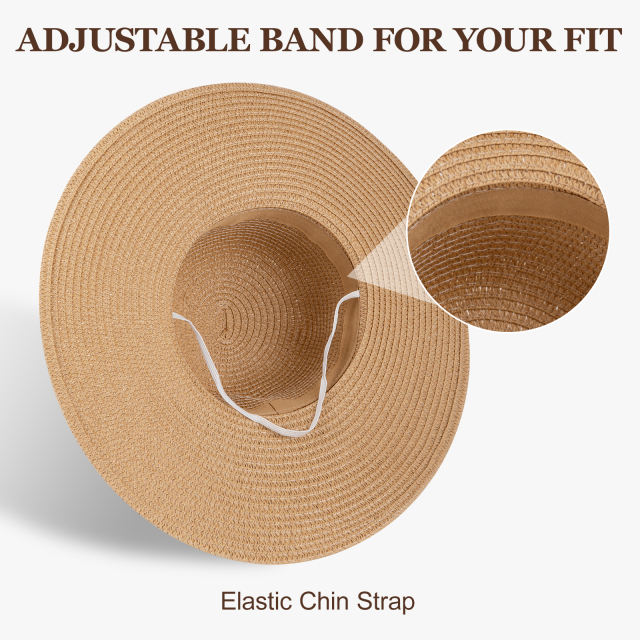 COOPLUS Womens Wide Brim Sun Straw Hat Beach Travel Hat Foldable Packable Floppy Summer Hat for Women