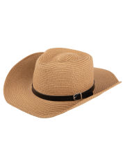 COOPLUS Straw Sun Hat For Women Wide Brim UV Protection Panama Hat for Beach and Travelling
