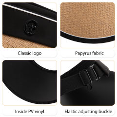 COOPLUS Sun Visor Hats for Women Wide Brim Straw UV Protection Cap for Summer Packable Foldable Beach Hat