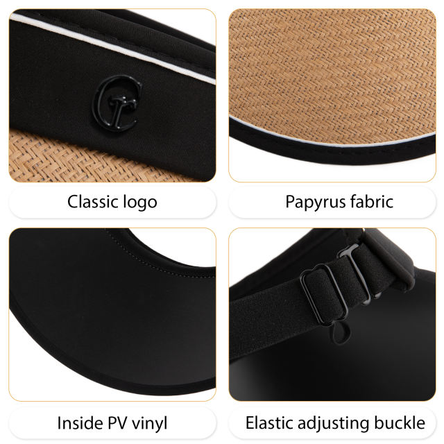 COOPLUS Sun Visor Hats for Women Wide Brim Straw UV Protection Cap for Summer Packable Foldable Beach Hat