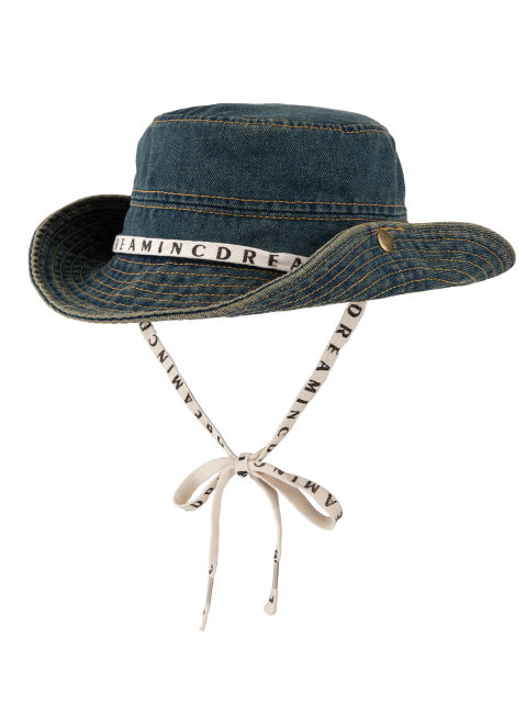 COOPLUS Womens Denim Cowboy Hat Two Ways To Wear Adjustable Chin Strap Hat Foldable Beach Sun Bucket Hat For Summer