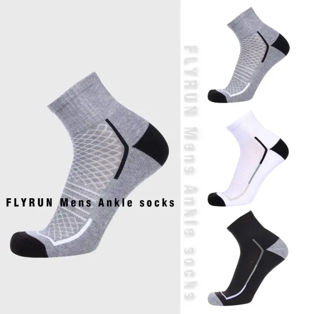 HEATUFF Mens Athletic Ankle Quarter Socks Mens Sock Breathable Cushioned Socks 6 Pairs