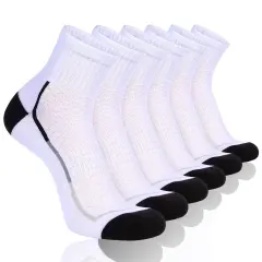 HEATUFF Mens Athletic Ankle Quarter Socks Mens Sock Breathable Cushioned Socks 6 Pairs
