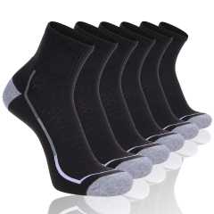 HEATUFF Mens Athletic Ankle Quarter Socks Mens Sock Breathable Cushioned Socks 6 Pairs
