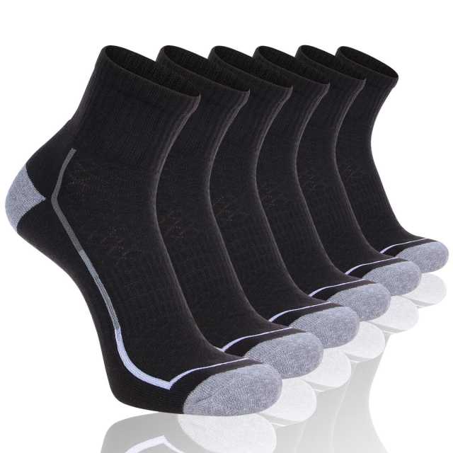 HEATUFF Mens Athletic Ankle Quarter Socks Mens Sock Breathable Cushioned Socks 6 Pairs