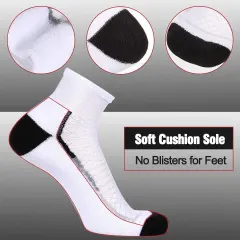 HEATUFF Mens Athletic Ankle Quarter Socks Mens Sock Breathable Cushioned Socks 6 Pairs