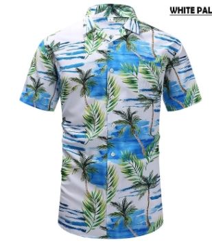 COOPLUS Hawaiian Shirt for Men, Summer Beach Short Sleeve Button Down Shirts, Printed Mens Shirts