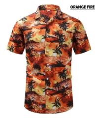 COOPLUS Hawaiian Shirt for Men, Summer Beach Short Sleeve Button Down Shirts, Printed Mens Shirts