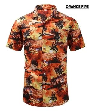 COOPLUS Hawaiian Shirt for Men, Summer Beach Short Sleeve Button Down Shirts, Printed Mens Shirts