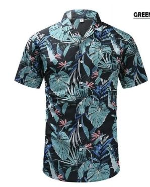 COOPLUS Hawaiian Shirt for Men, Summer Beach Short Sleeve Button Down Shirts, Printed Mens Shirts