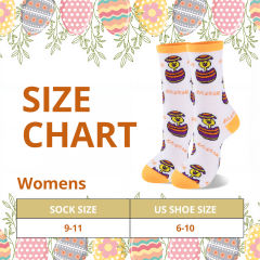 COOPLUS 5 Pairs Easter Socks for Women Novelty Rabbit Egg Chick Pattern Socks for Easter Party Gift