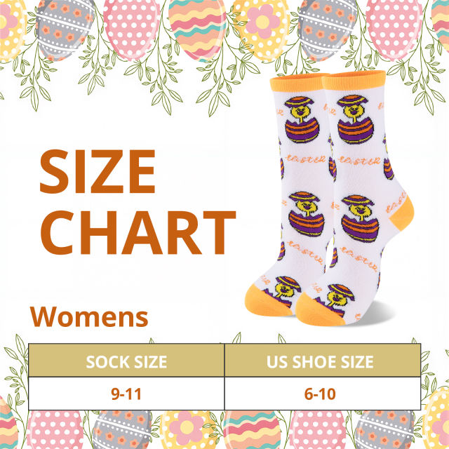 COOPLUS 5 Pairs Easter Socks for Women Novelty Rabbit Egg Chick Pattern Socks for Easter Party Gift