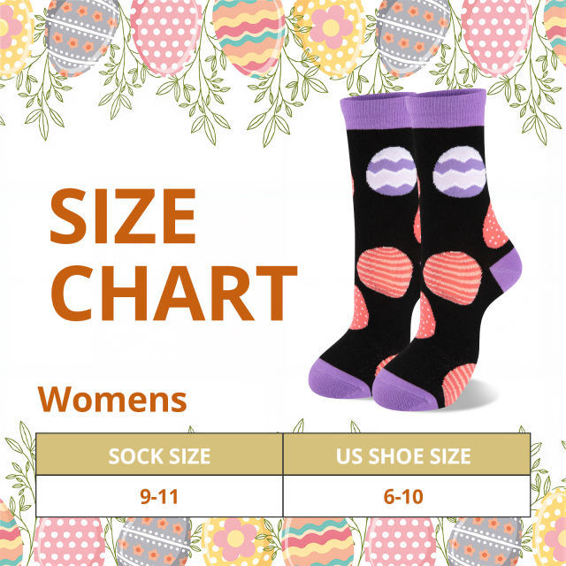 COOPLUS Womens Easter Socks Fun Multi-Colored Egg Pattern Socks for Women Holiday Gifts 5 pairs