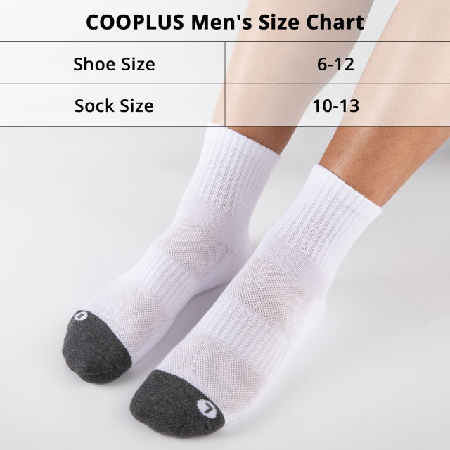 COOPLUS 12 Pack Mens Ankle Socks Low Cut Cushioned Athletic Performance Breathable Socks for Men