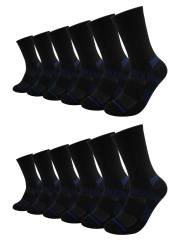 COOPLUS Mens Long Crew Socks Cushioned Cuff Socks for Men Casual Breathable Running 6 Pairs