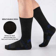 COOPLUS Mens Long Crew Socks Cushioned Cuff Socks for Men Casual Breathable Running 6 Pairs
